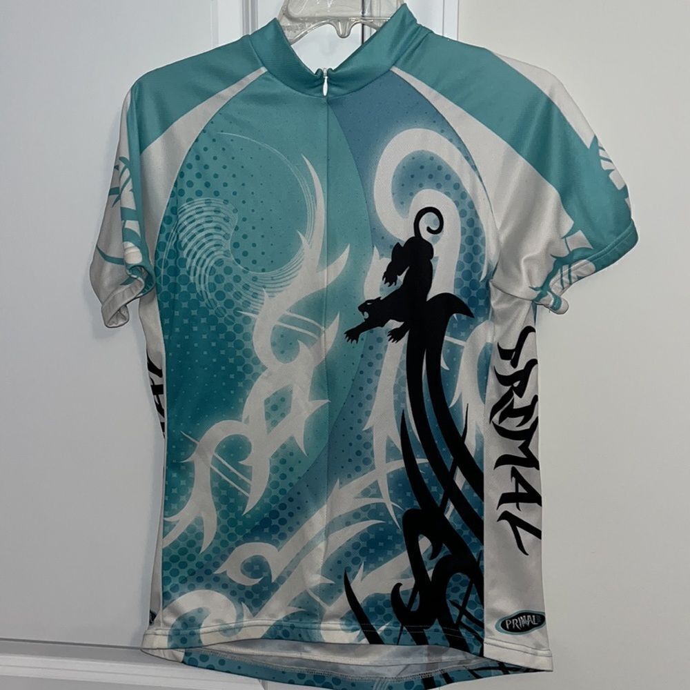 Women’s Primal Black Cat Panther Leopard Cycling Bike Racing 3/4 Zipper Jersey